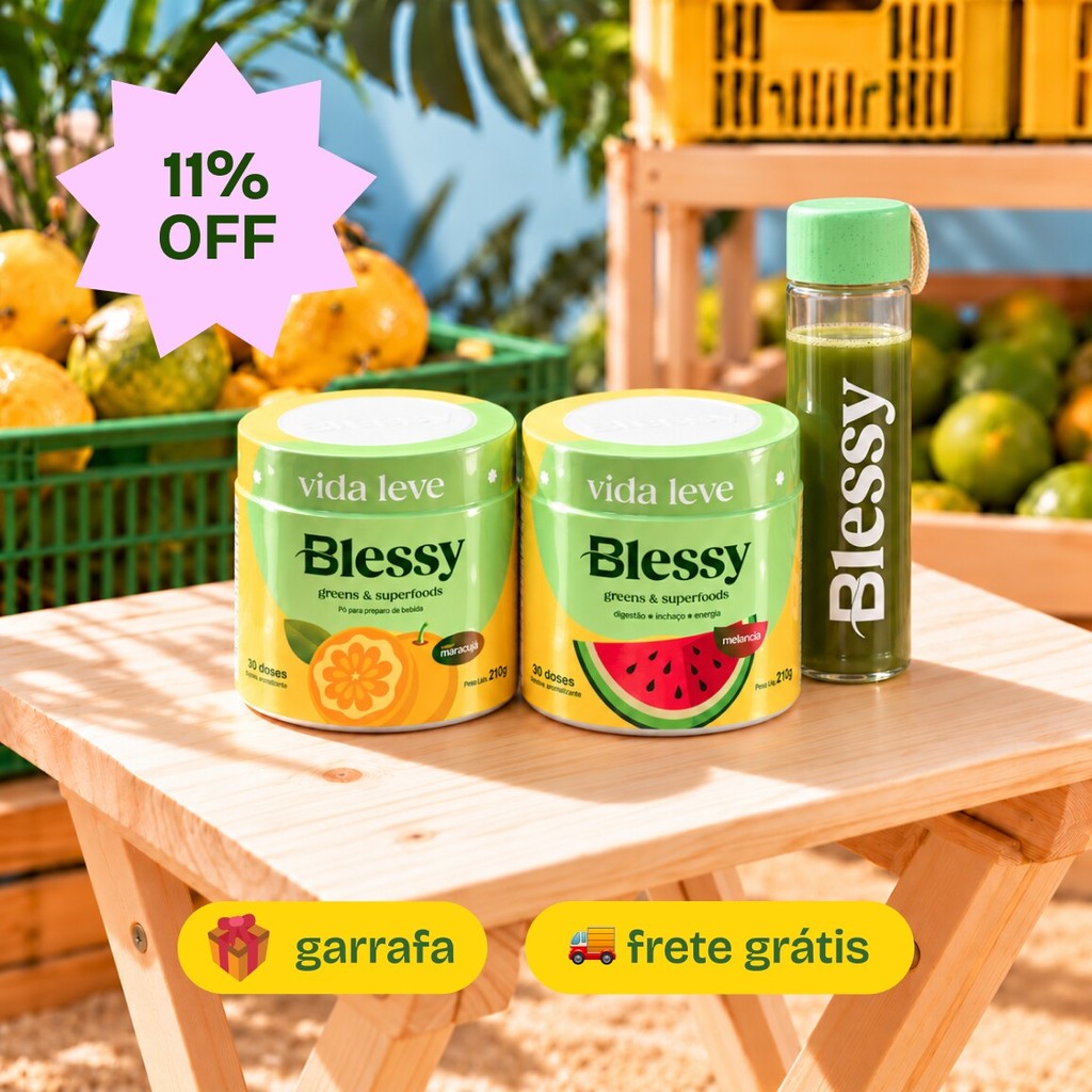 Blessy Friday: kit de 2 potes com garrafa de brinde e frete grátis.